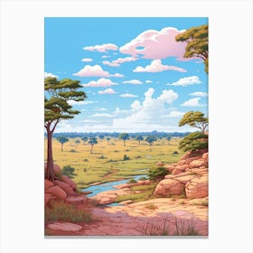 Kruger National Park Cartoon 1 Canvas Print