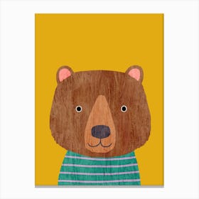 Bear Mustard Canvas Print