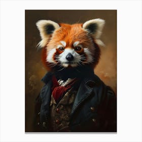 Victorian Animal Portrait, Dressed Animal Prints, Royal Red Panda Poster, Altered Art, Renaissance Animal Art, Animal Lover Gift Canvas Print