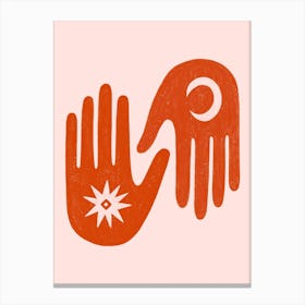 Orange Hands Canvas Print