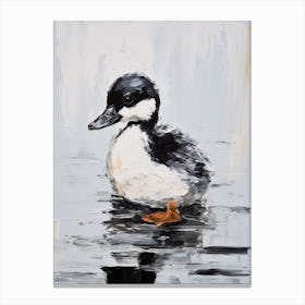 Duckling Reflection Painting Canvas Print