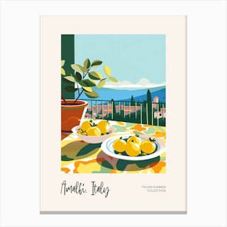 Amalfi, Italy Lemons 7 Italian Summer Collection Canvas Print