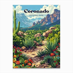 Coronado National Forest Arizona Colorful Digital Travel Art Canvas Print