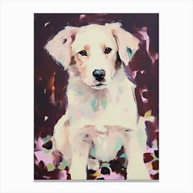 A Australian Shepherd Dog Painting, Impressionist 3 Canvas Print