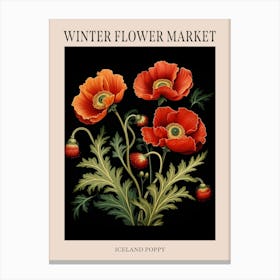 Iceland Poppy 1 Winter Flower Market Poster Canvas Print