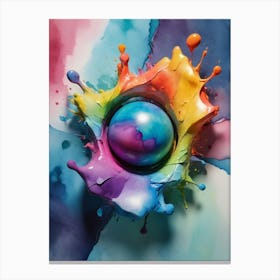 Rainbow Splatter 1 Canvas Print