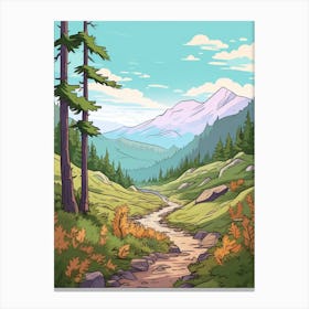 Chilkoot Trail Canada 1 Hike Illustration Canvas Print