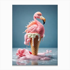 Flamingo Cone Canvas Print