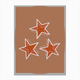 Three Orange Stars on a Orange Background Leinwandbild