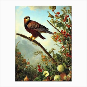 Falcon Haeckel Style Vintage Illustration Bird Canvas Print