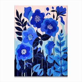 Blue Flower Illustration Delphinium 2 Canvas Print