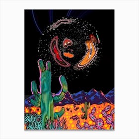 Positive energy - cactus - love - colors - universe - photo montage Canvas Print