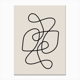 Symphony Of Balance Line Art Beige and Black Canvas Print