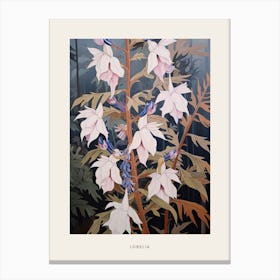 Flower Illustration Lobelia 4 Poster Canvas Print