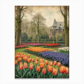 Tulips In The Garden Canvas Print