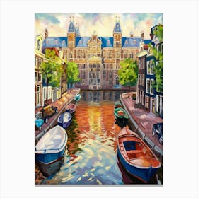 Amsterdam Canal Old Town Buildings Canvas Print