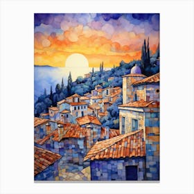 Sunset In Greece Canvas Print