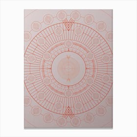 Geometric Abstract Glyph Circle Array in Tomato Red n.0003 Canvas Print