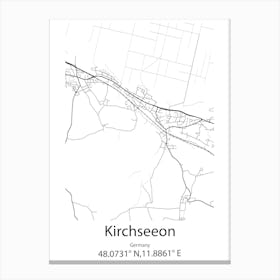 Kirchseeon,Germany Minimalist Map Canvas Print