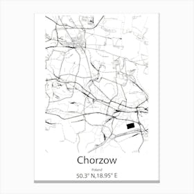 Chorzow,Poland Minimalist Map Leinwandbild