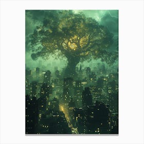 Whimsical Tree In The City 8 Canvas Print