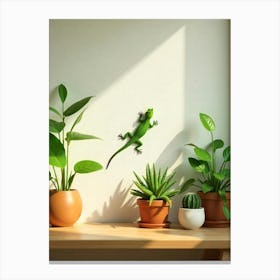 Green Lizard Canvas Print