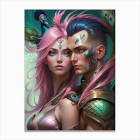 Powerful Warrior Couple Canvas Print
