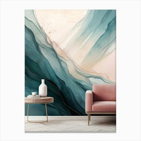 Abstract Ocean Waves Wall Mural Canvas Print