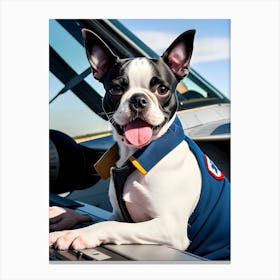 Boston Terrier Pilot-Reimagined 19 Canvas Print