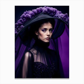 Gothic Woman In Purple Canvas Print