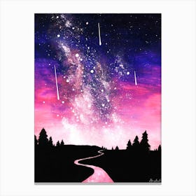 Star Gazing Pink Canvas Print