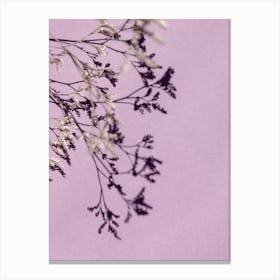 Flowers On A Purple Background Canvas Print