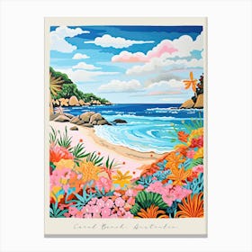 Poster Of Coral Beach, Australia, Matisse And Rousseau Style 1 Canvas Print