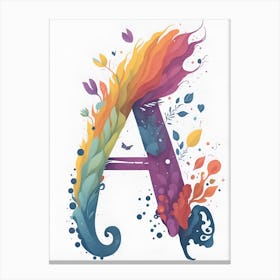 Colorful Letter A Illustration 16 Canvas Print