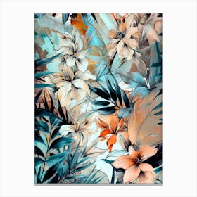 Tropical Floral Pattern flowers nature Canvas Print