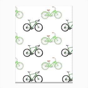 Green Bikes Canvas Print