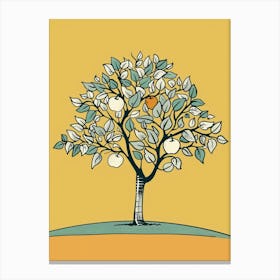 Apple Tree Minimalistic Drawing 2 Canvas Print