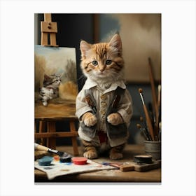 Artist Kitten Canvas Print