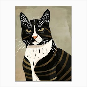 Black And White Cat 29 Canvas Print