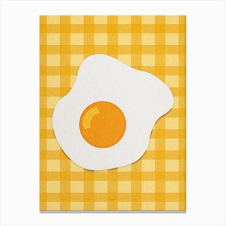Fried Egg Paper Cut Canvas Print