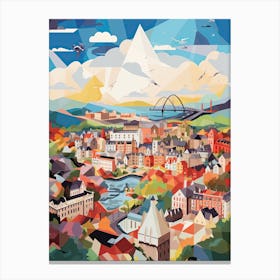 Edinburgh, United Kingdom, Geometric Illustration 4 Canvas Print