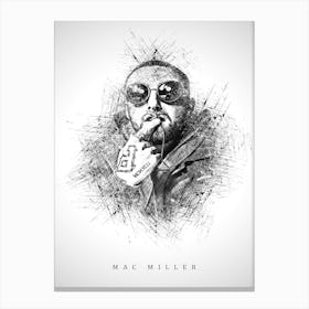 Mac Miller Rapper Sketch Canvas Print