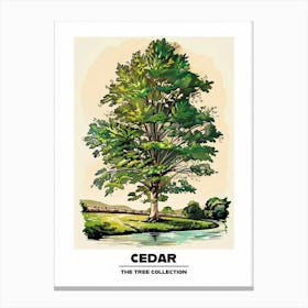 Cedar Tree Storybook Illustration 2 Poster Canvas Print