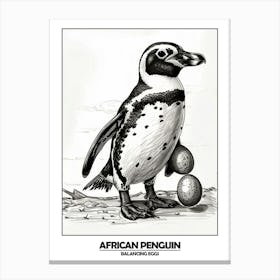 Penguin Balancing Eggs Poster 6 Canvas Print