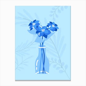 Blue Flowers In A Vase #wallart #printable Canvas Print