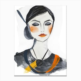 Watercolor Of A Woman Canvas Print