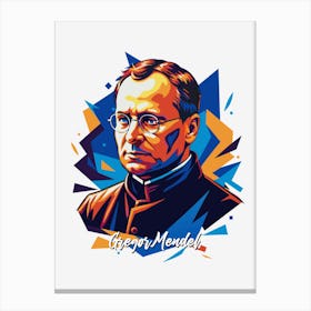 Gregor Mendel 03 Portrait WPAP Pop Art Canvas Print