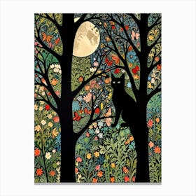 William Morris Cat In The Forest 2 Canvas Print