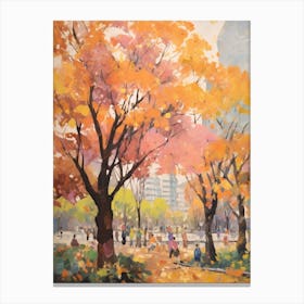 Autumn City Park Painting Victoria Park Hong Kong 2 Canvas Print