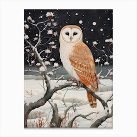 Winter Bird Painting Barn Owl 6 Canvas Print